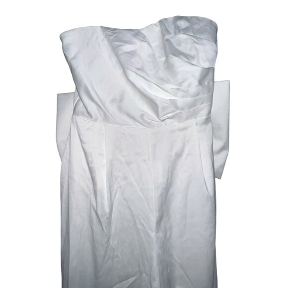 Lulus Beloved Bliss Ivory Strapless Slim Leg Bow Jumpsuit Sz Medium Womens White - Picture 11 of 15